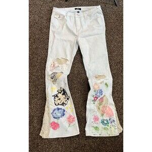 True Religion Becca Mid Rise Bootcut jeans, customized, embroidered, painted, 31